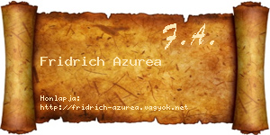 Fridrich Azurea névjegykártya